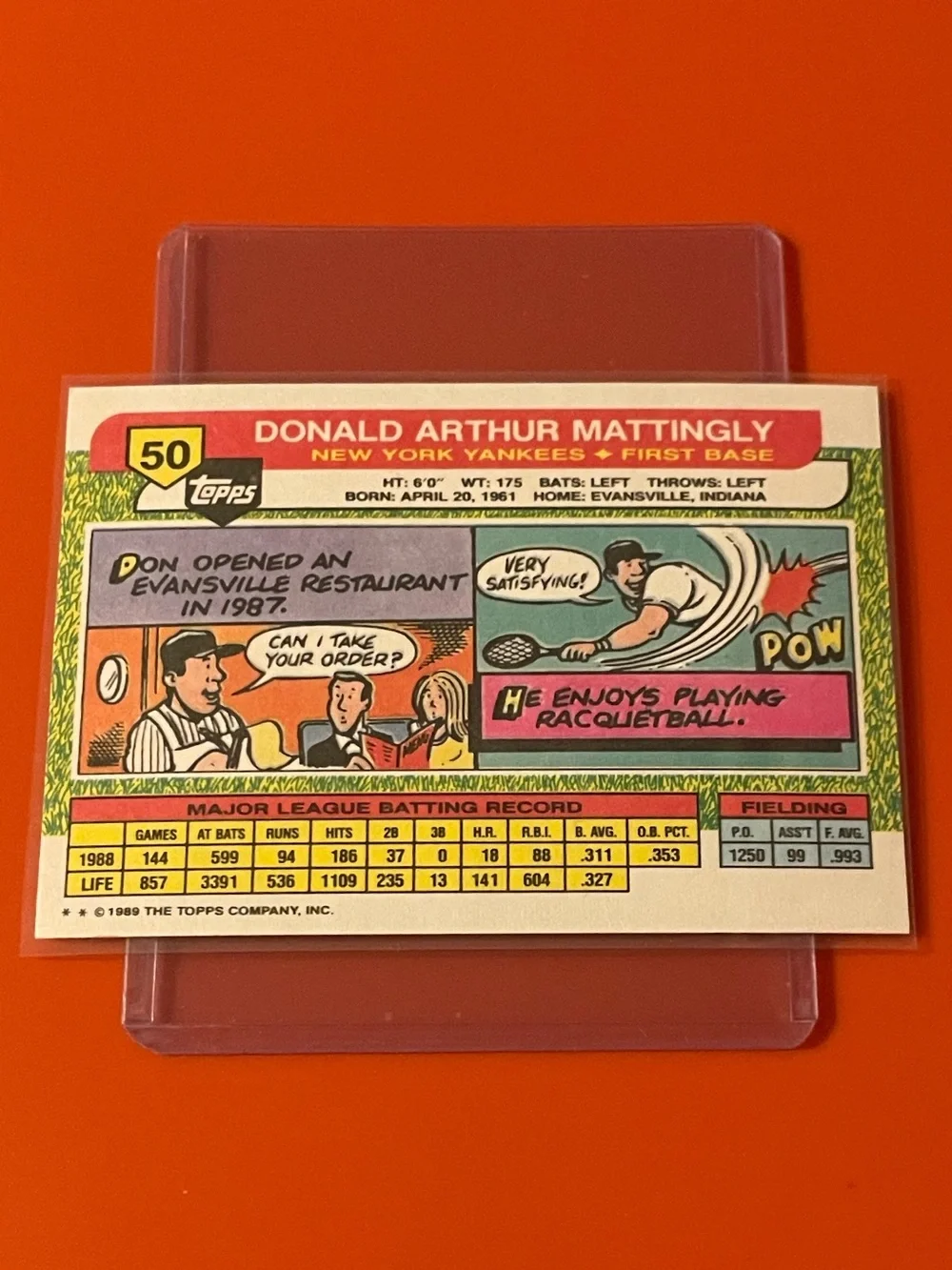 Don Mattingly #229 1989 Topps BIG Baseball Trading Card